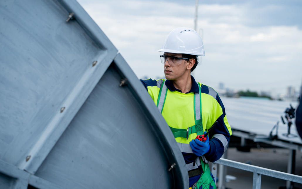 Worker Looking At Hvac
