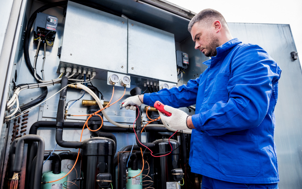 Worker Testing Hvac System