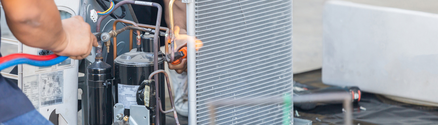 Workers Repair Hvac Unit